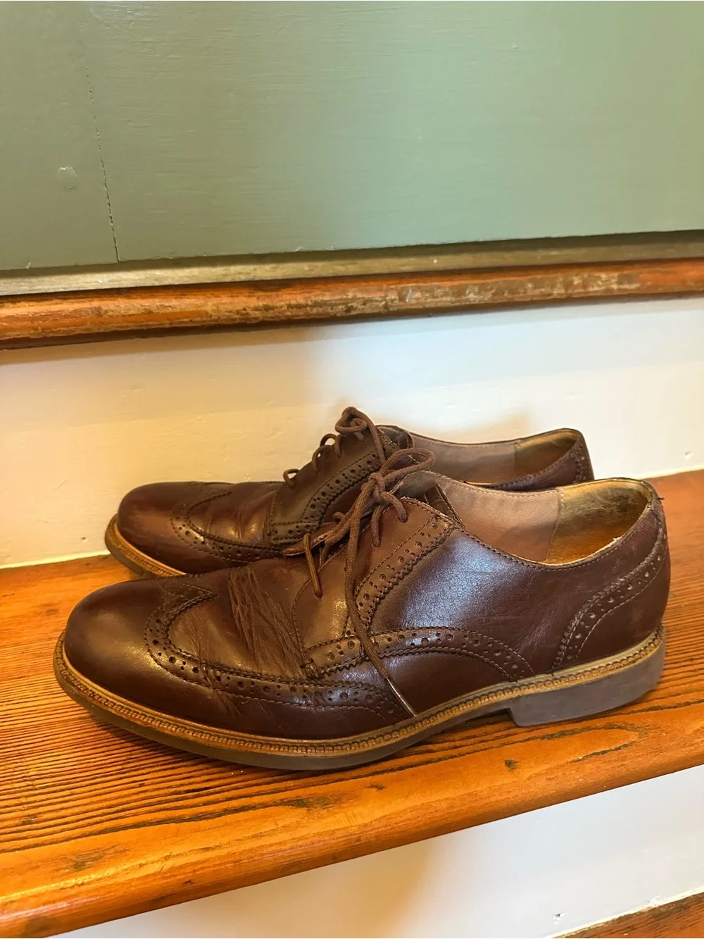 Cole Haan Brown Leather Wingtip Oxfords 10.5